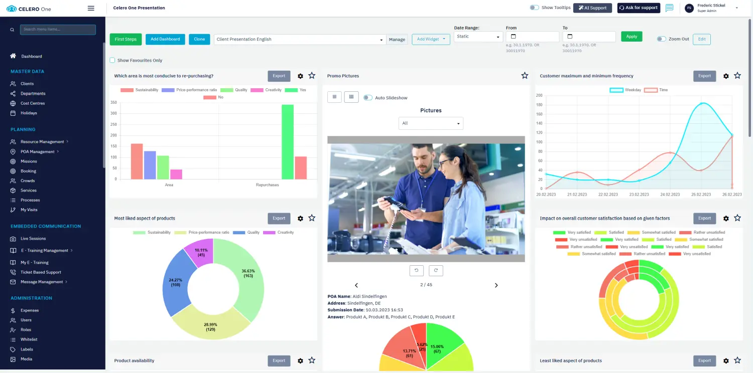 Celero Cloud GmbH – Desktopansicht der Software
