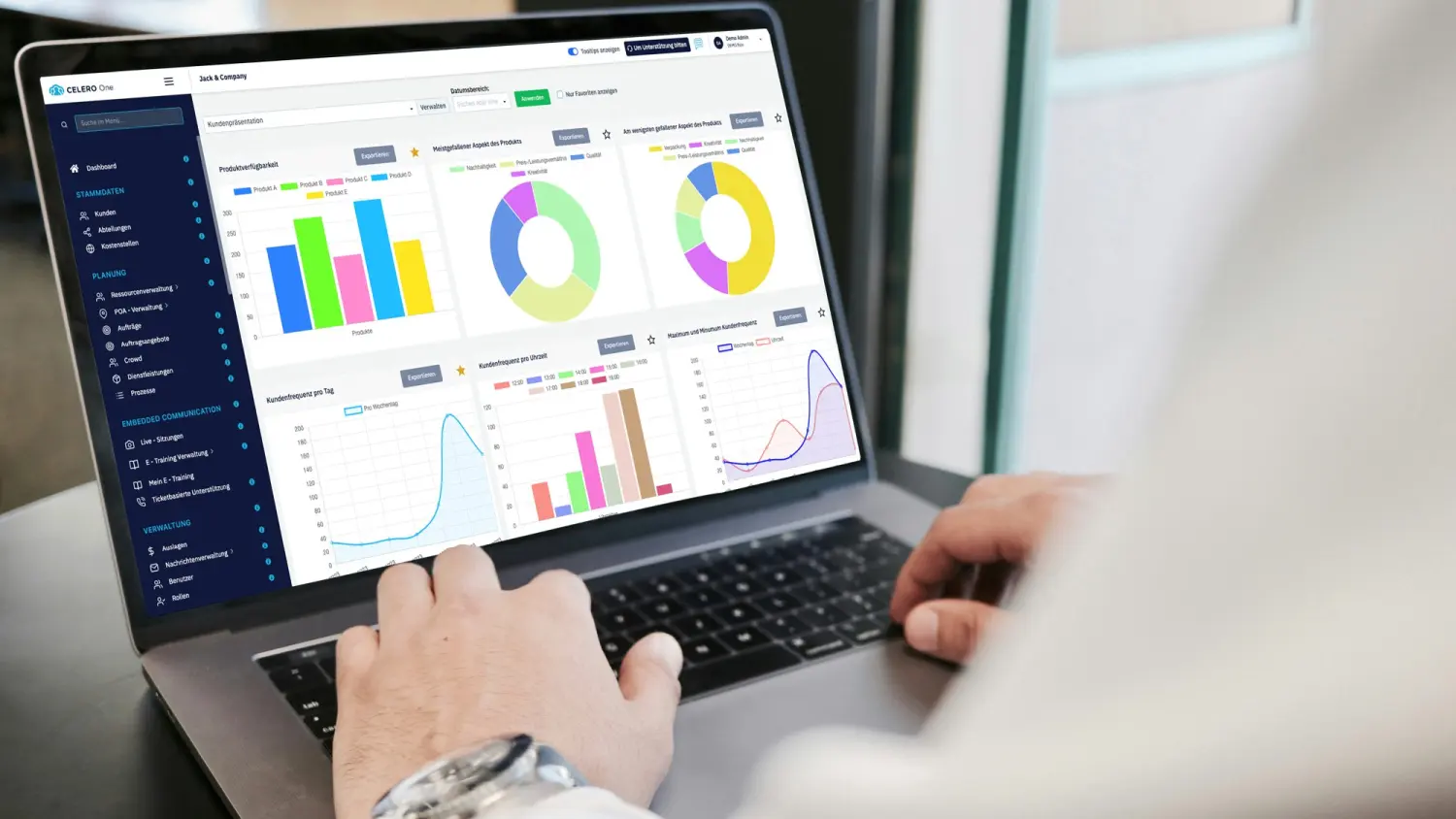 Celero Cloud GmbH – Desktopansicht auf Laptop