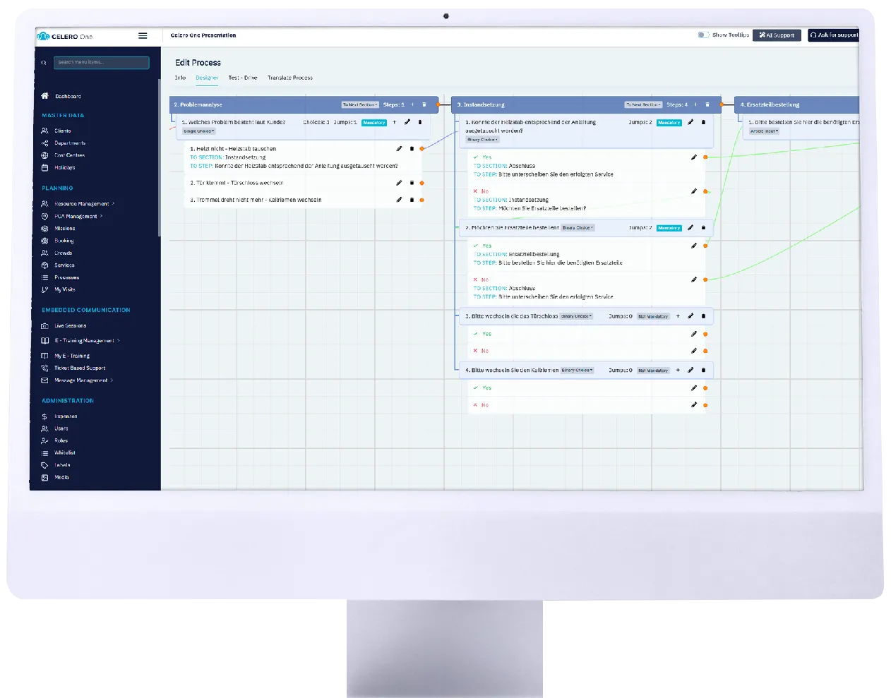 Celero Cloud GmbH – Desktopansicht der Software auf dem Laptop
