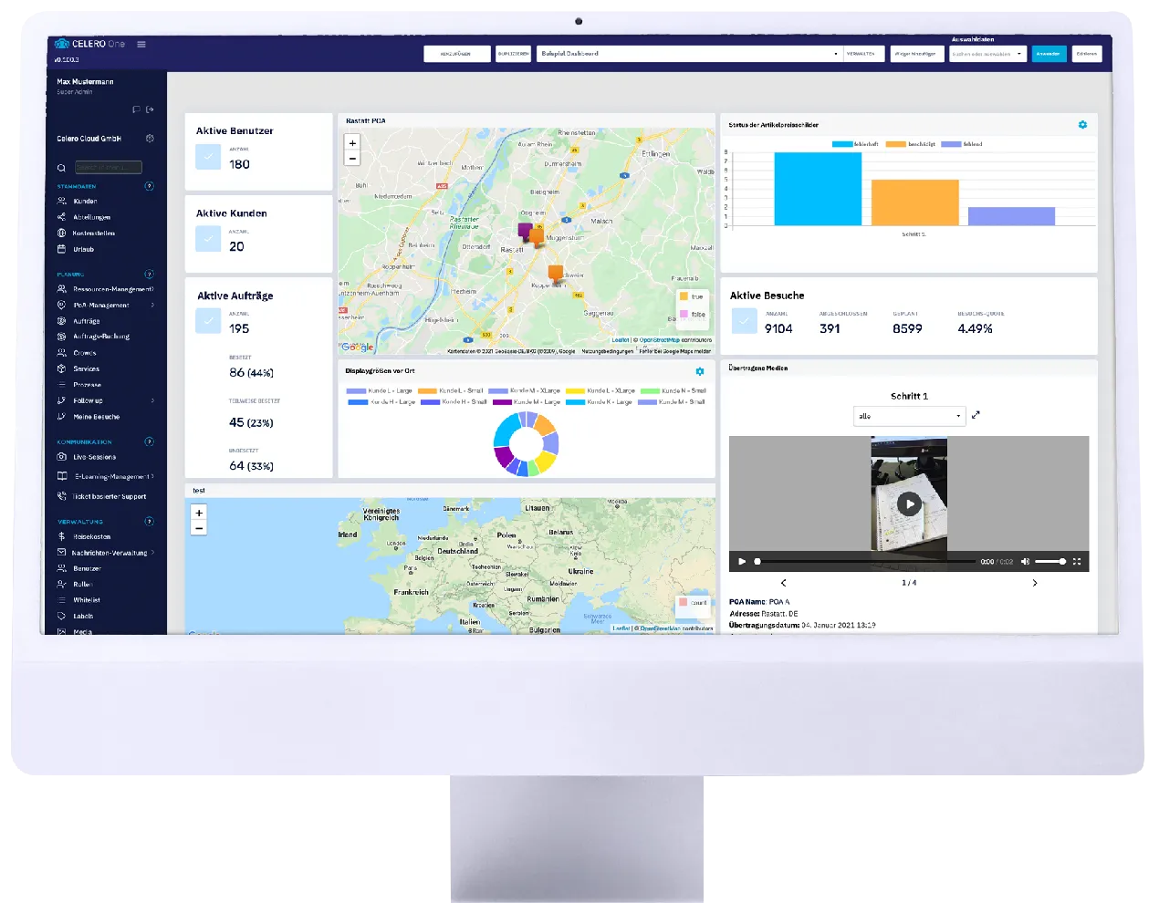 Celero Cloud GmbH – Desktopansicht der Software auf dem Laptop
