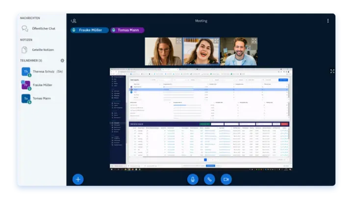 Celero Cloud GmbH – Ansicht der Videokonferenz