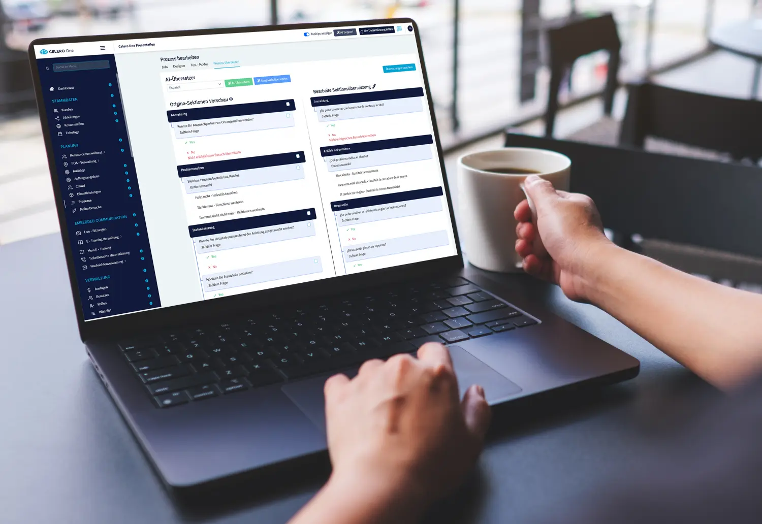 Celero Cloud GmbH – Desktopansicht auf Laptop